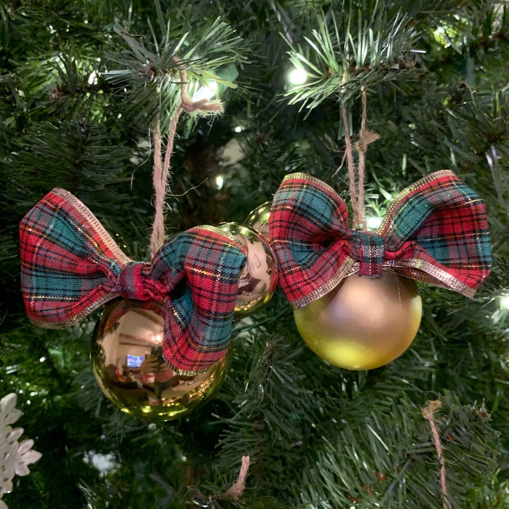 MINNIE & MICKEY INSPIRED HAND MADE ORNAMENTS (4)